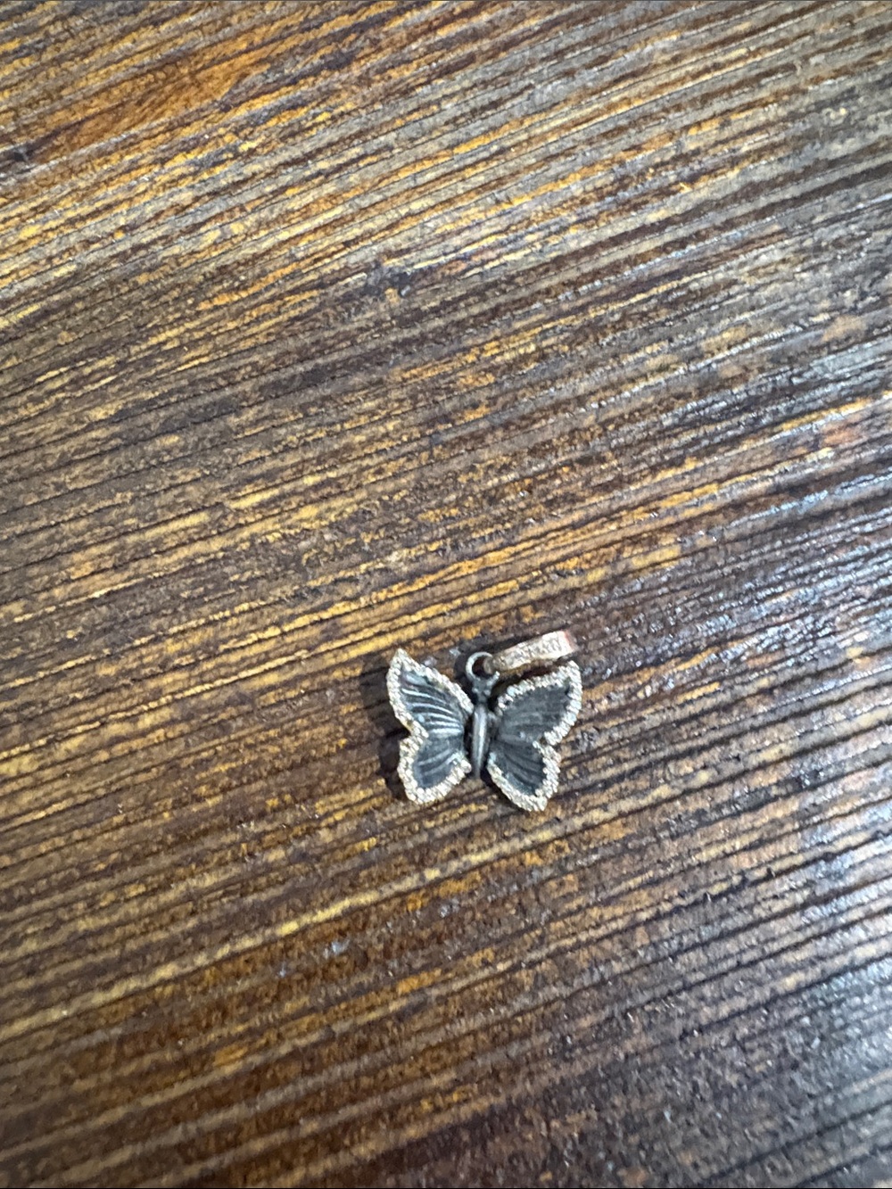 Diamond  Butterfly Pendant in Black and Silver